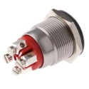 Bulgin Illuminated Push Button Switch SPST, Momentary, Panel Mount 19.2 mm Cutout, Red LED, IP66, 24V DC MPI002