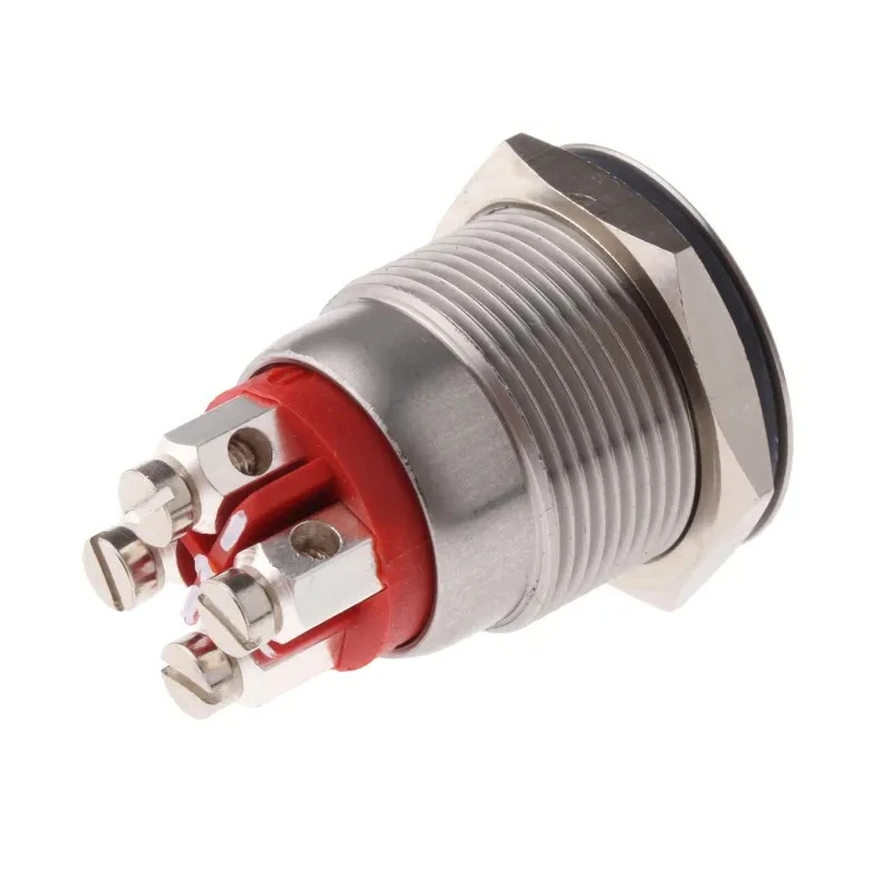 Bulgin Illuminated Push Button Switch SPST, Momentary, Panel Mount 19.2 mm Cutout, Red LED, IP66, 24V DC MPI002