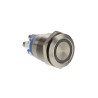 Bulgin Illuminated Push Button Switch Panel Mount 19.2 mm Cutout SPST Momentary Blue LED IP66 24 V DC MPI002