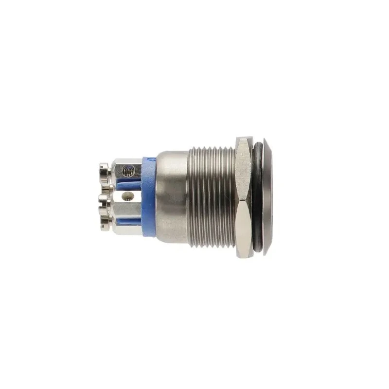 Bulgin Illuminated Push Button Switch Panel Mount 19.2 mm Cutout SPST Momentary Blue LED IP66 24 V DC MPI002