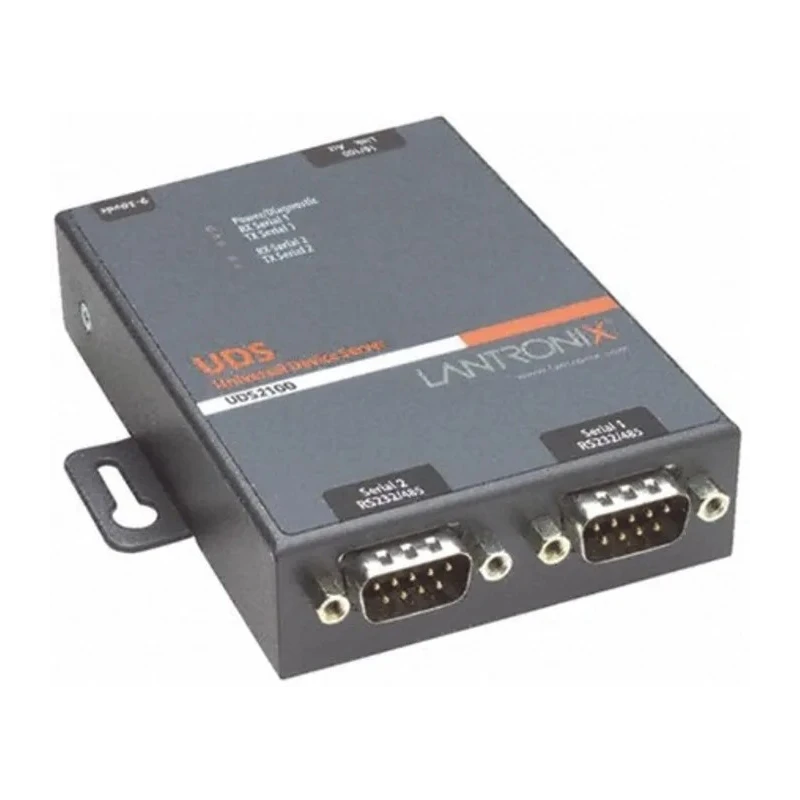 Lantronix Serial Device Server Dual-Port, 921.6 kbps Baud Rate, 9-30 V dc UD2100002-01