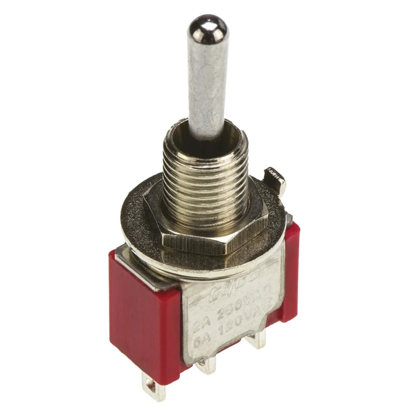 TE Connectivity Panel Mount Toggle Switch SPDT On-Off-On 5A 28V dc 125V ac Gemini A Series 5-1825137-2