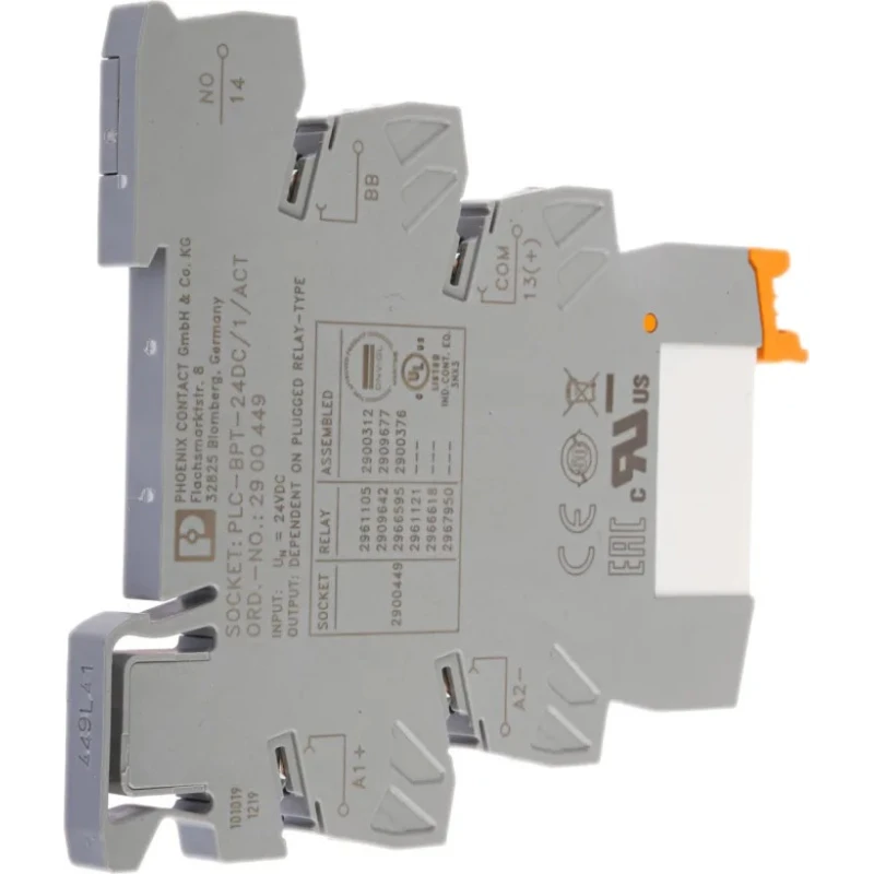 Phoenix Contact Electromechanical Interface Relay DIN Rail Mount 24V DC Coil 10A Switching Current 2900312