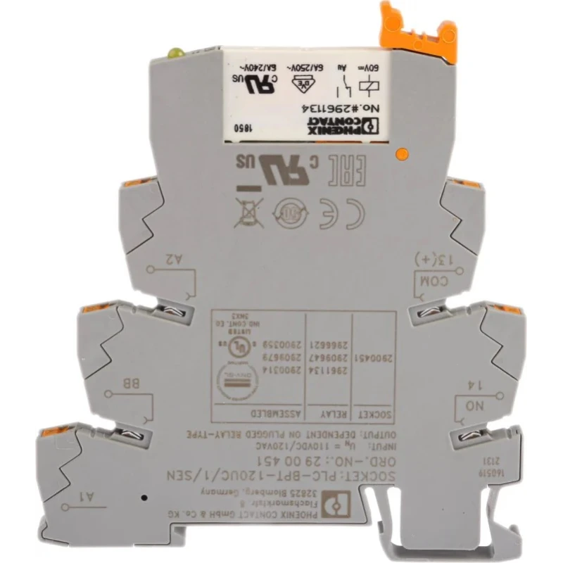 Phoenix Contact Interface Relay DIN Rail 110V AC/DC Coil SPST 3.5mA 10A Gold Plated 2900314