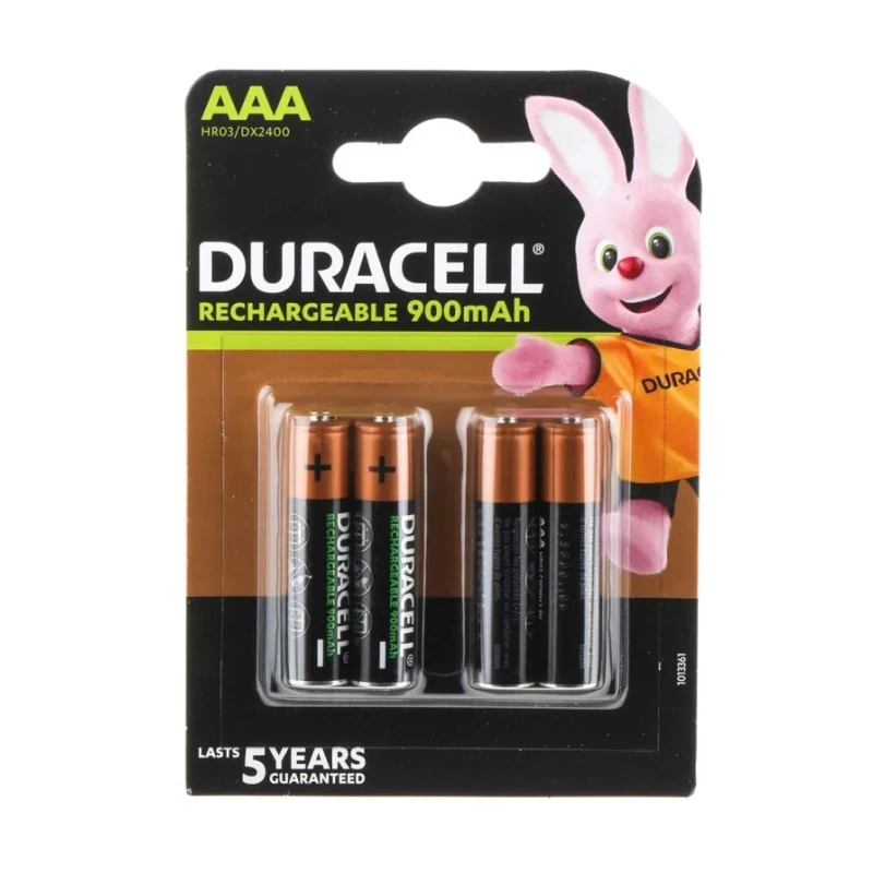 Duracell Rechargeable NiMH AAA Battery 1.2V 800mAh Duracell Recharge Ultra HR03 P4 PRE RS
