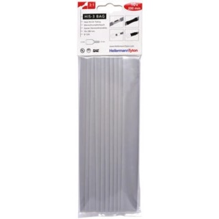 HellermannTyton Heat Shrink Tubing Grey 12 mm Sleeve Diameter x 200 mm Length 3:1 Ratio 308-31213 HIS-3-BAG-12/4-PO-X-GY