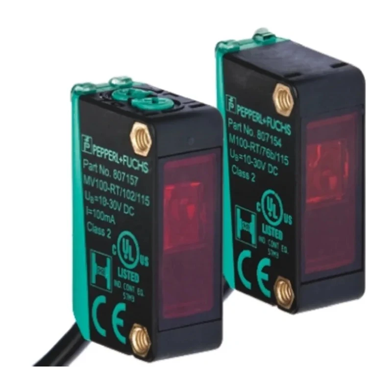 Pepperl + Fuchs Through Beam Photoelectric Sensor Block Sensor 10 m Detection Range NPN Output IP67 M100/MV100-RT/76b/102/115