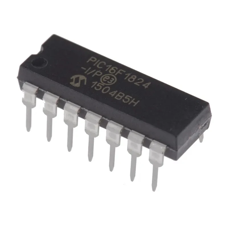 Microchip 8 bit PIC Microcontroller PIC16F1824-I/P, 32 MHz CPU Speed, 4kB Flash Memory, 14-Pin PDIP PIC16F1824-I/P