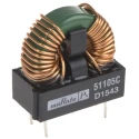 Murata Power Solutions 1 mH Leaded Inductor, 3.3 A DC Current, 38 mΩ DC Resistance, 1500Vrms Voltage, Radial Mount 51105C