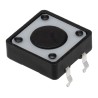 TE Connectivity Black Tactile Switch Button 0.5 mm, SPST 50mA 24 V dc, Surface FSM100