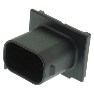 TE Connectivity Micro Quadlok System Automotive Connector Male Black Through Hole 4 Way Solder Termination 1-967657-1