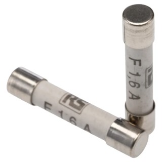 RS PRO 1.6A Fast Acting Ceramic Cartridge Fuse 6.3 x 32 mm 500V ac 721-1588