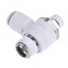 SMC AS Series Brass Speed Controller with Threaded R 1/4 Inlet and Outlet Ports, Adjustable Flow Control AS2201F-02-06S