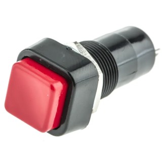 Lumberg Push Button Switch, Latching, Panel Mount, 12 mm Cutout, SPST, IP40, IP67, 250 V ac PBS-001A-3