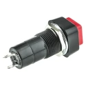 Lumberg Push Button Switch, Latching, Panel Mount, 12 mm Cutout, SPST, IP40, IP67, 250 V ac PBS-001A-3