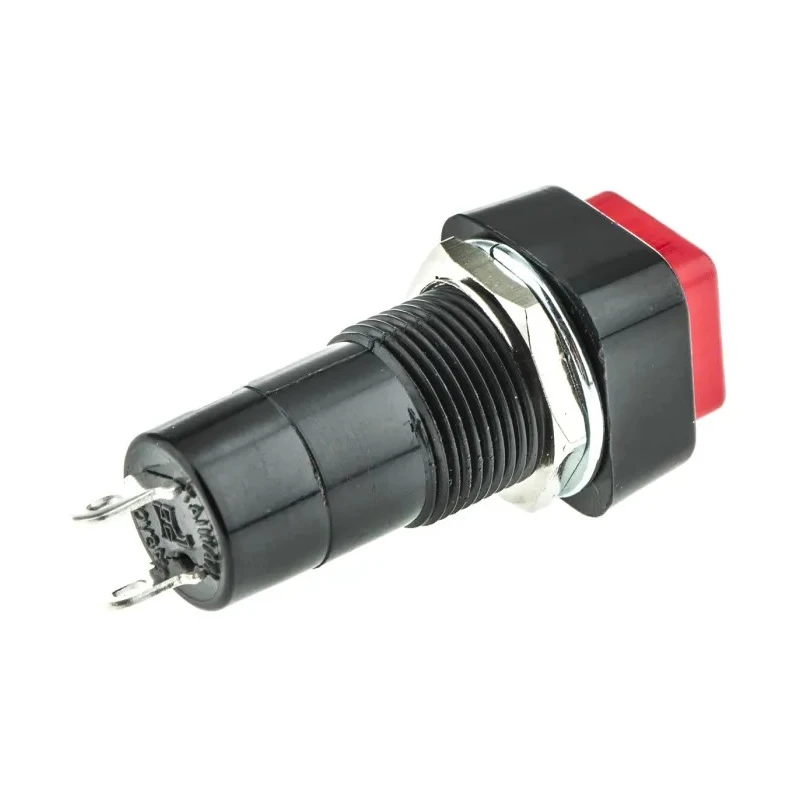 Lumberg Push Button Switch, Latching, Panel Mount, 12 mm Cutout, SPST, IP40, IP67, 250 V ac PBS-001A-3
