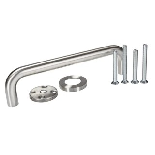 RS PRO Stainless Steel Silver Arch Shape Door Handle 64.5 mm Height, 244 mm Length 726-4185