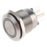 Bulgin Illuminated Push Button Switch, Momentary, Panel Mount, 19.2 mm Cutout, SPST, Blue LED, IP66, 24 V dc MPI002