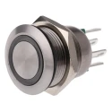 Bulgin Illuminated Momentary Push Button Switch Panel Mount 24 V DC 50mA SPST Green LED MPI002