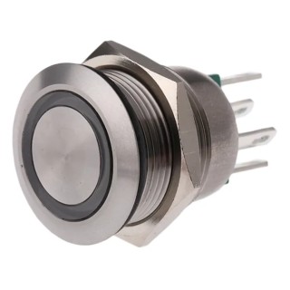 Bulgin Illuminated Momentary Push Button Switch Panel Mount 24 V DC 50mA SPST Green LED MPI002