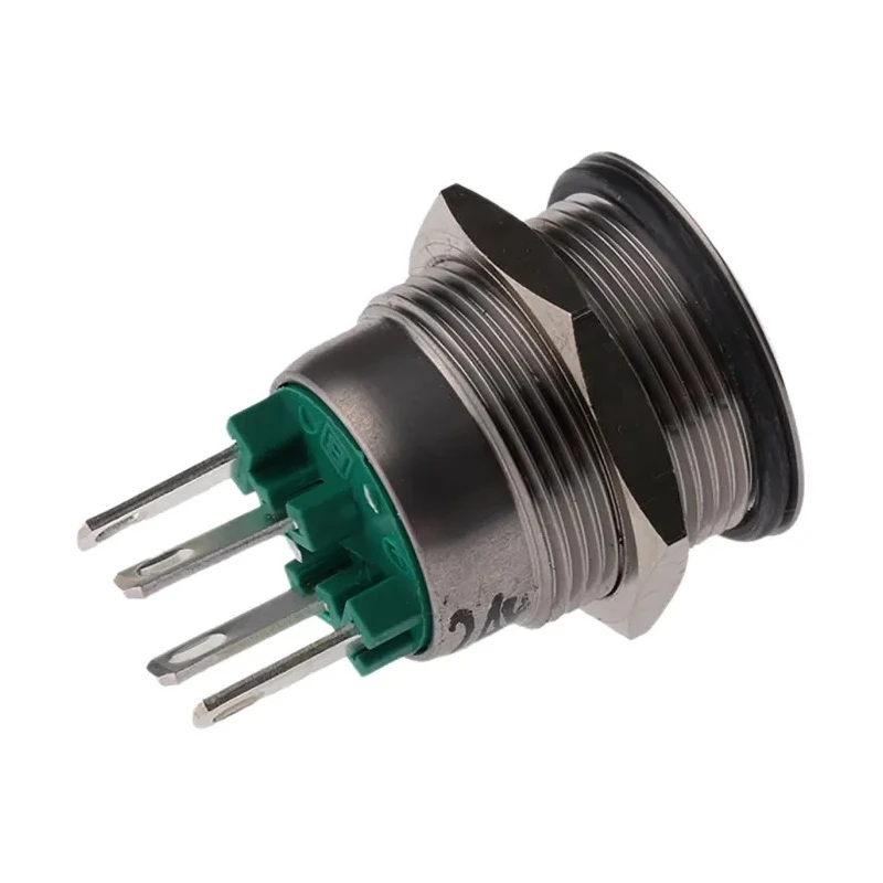 Bulgin Illuminated Momentary Push Button Switch Panel Mount 24 V DC 50mA SPST Green LED MPI002