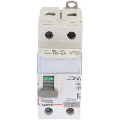 Legrand DX3 Series Residual Current Device 25A 1-Pole 30 mA Type AC 10 kA 230V AC 4 115 04