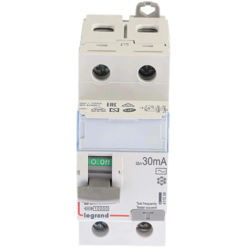 Legrand DX3 Series Residual Current Device 25A 1-Pole 30 mA Type AC 10 kA 230V AC 4 115 04