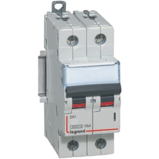 Legrand DX DX3 Miniature Circuit Breaker, 2-Pole, 16A, Type C Tripping, 400V AC, 10 kA Breaking Capacity 4 077 84