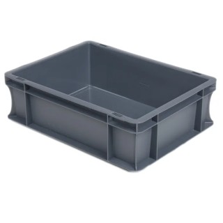 RS PRO 10L Grey Polypropylene Euro Containers 120mm x 300mm x 400mm 725-9158