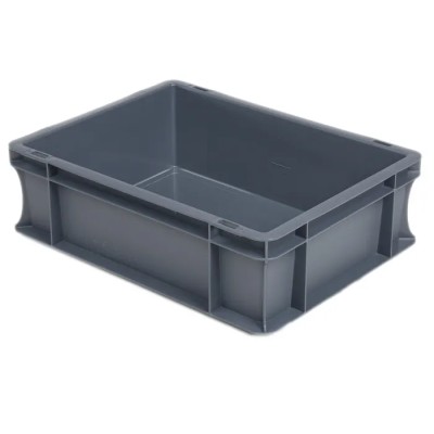 RS PRO 10L Grey Polypropylene Euro Containers 120mm x 300mm x 400mm 725-9158