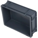 RS PRO 10L Grey Polypropylene Euro Containers 120mm x 300mm x 400mm 725-9158
