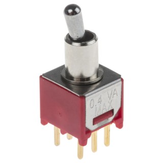 RS PRO Toggle Switch PCB Mount On-On DPDT Through Hole Terminal 15 V dc 240 V ac 734-7185