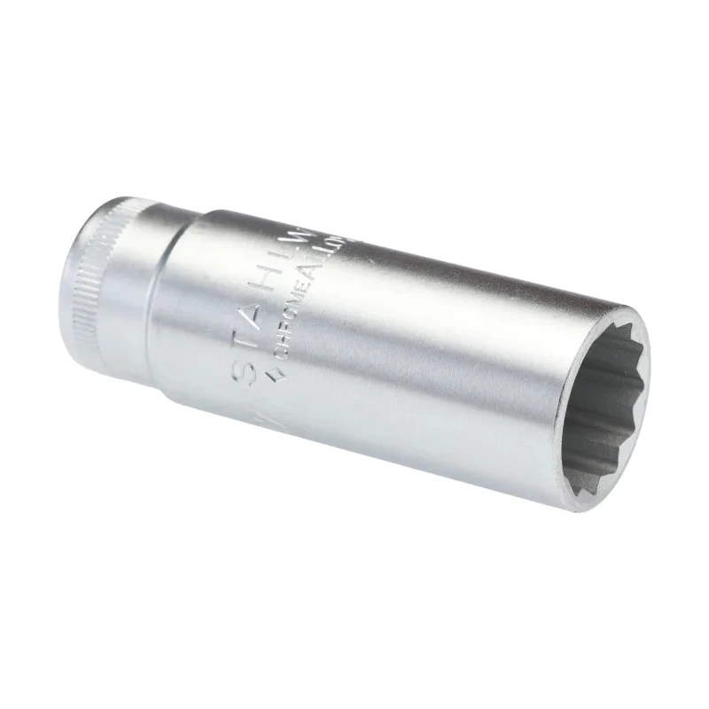 STAHLWILLE 3/8 in Drive 17 mm 12 Point Square Chrome-Plated Steel Socket 65mm Overall Length 02020017