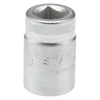 STAHLWILLE 3/8 in Drive 9/16 in 12 Point Square Socket, Chrome Finish, 31mm Overall Length 02410034