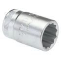 STAHLWILLE 3/8 in Drive 9/16 in 12 Point Square Socket, Chrome Finish, 31mm Overall Length 02410034