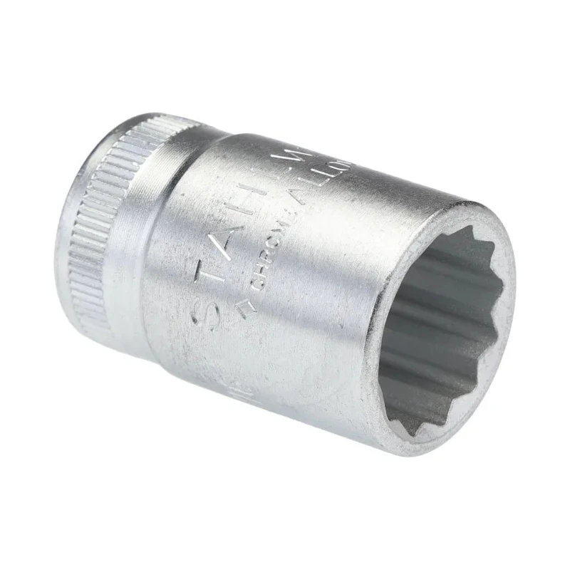 STAHLWILLE 3/8 in Drive 9/16 in 12 Point Square Socket, Chrome Finish, 31mm Overall Length 02410034