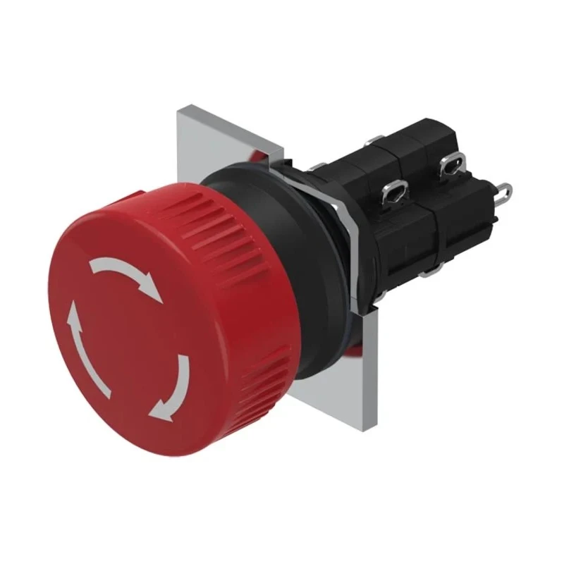 EAO 01 Series Maintained Emergency Stop Push Button, Panel Mount, 16mm Cutout, DPST, IP65 51-259.025
