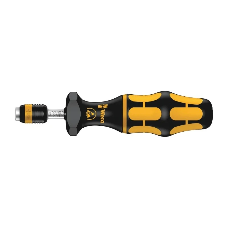 Wera Adjustable Torque Screwdriver, 1.2 To 3 Nm, 1/4 in Drive, ESD Safe, ±6 % Accuracy 05074731001