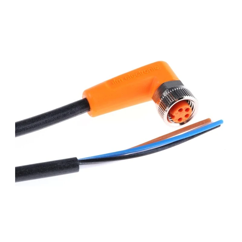 ifm electronic Female 4 Way Right Angle Sensor Actuator Cable, 5 m, Polyurethane Jacket, IP69K, EVC154