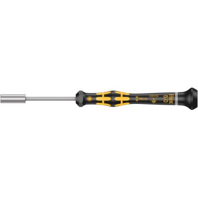 Wera Hexagon Nut Driver with 5 mm Tip and 60 mm Stainless Steel Chrome-Plated Blade, 157 mm Overall Length 05030150001