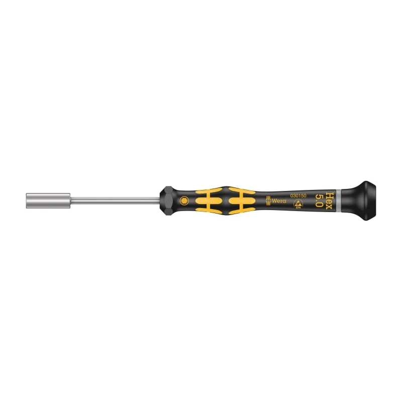 Wera Hexagon Nut Driver with 5 mm Tip and 60 mm Stainless Steel Chrome-Plated Blade, 157 mm Overall Length 05030150001