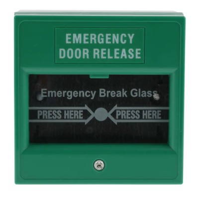 RS PRO Green Emergency Exit Unlocking Box Break Glass Operated Resettable Mains-Powered 741-8284