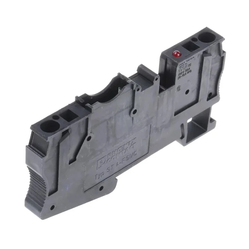 Phoenix Contact Fused DIN Rail Terminal Black 1-Level Spring Cage 24V DC 32A ST 4-FSI/C-LED 3036505