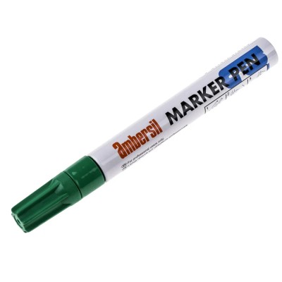 Ambersil Green 3 mm Paint Marker Pen Waterproof for Wood, Cardboard, Glass, Rubber, Metal, Plastic, Tile, Textile 20379-AB