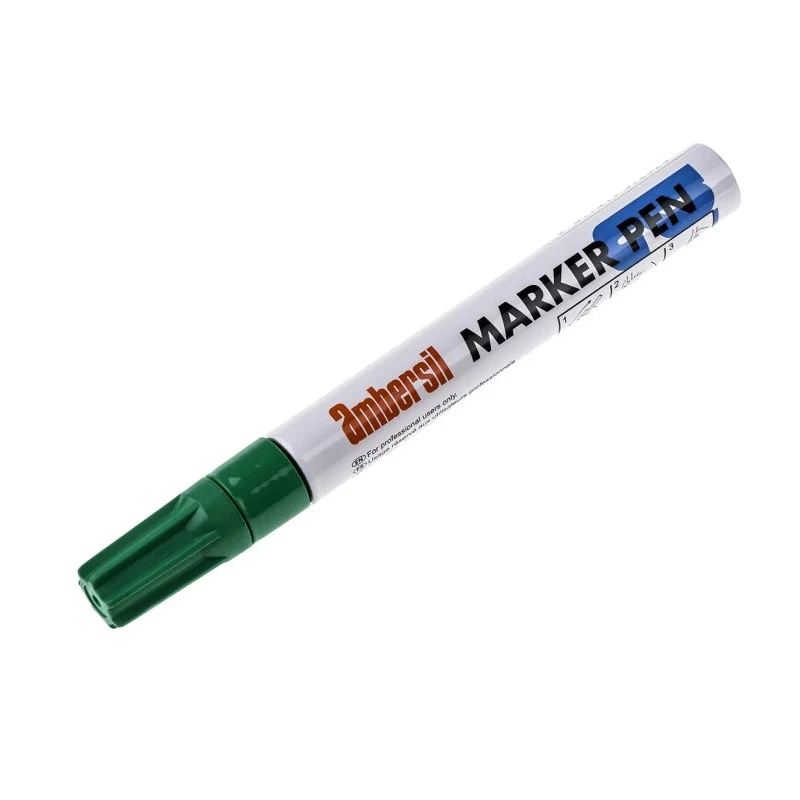 Ambersil Green 3 mm Paint Marker Pen Waterproof for Wood, Cardboard, Glass, Rubber, Metal, Plastic, Tile, Textile 20379-AB