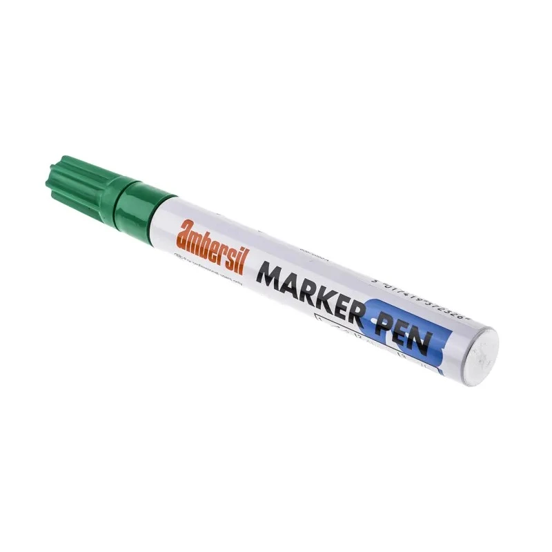 Ambersil Green 3 mm Paint Marker Pen Waterproof for Wood, Cardboard, Glass, Rubber, Metal, Plastic, Tile, Textile 20379-AB