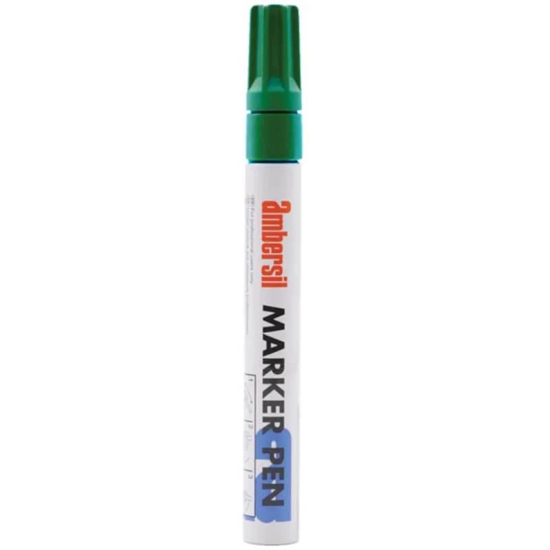 Ambersil Green 3 mm Paint Marker Pen Waterproof for Wood, Cardboard, Glass, Rubber, Metal, Plastic, Tile, Textile 20379-AB