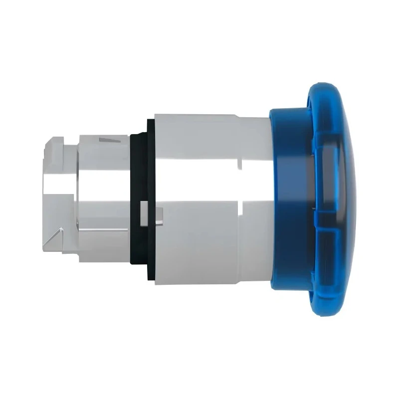 Schneider Electric Harmony XB4 Series Blue Latching Round Mushroom Push Button Head 22mm Cutout Metal 40mm Diameter ZB4BW663
