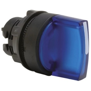 Schneider Electric Harmony Series 3 Position Illuminated Selector Switch Head, 22 mm Cutout, Blue Handle, IP65 ZB5AK1363