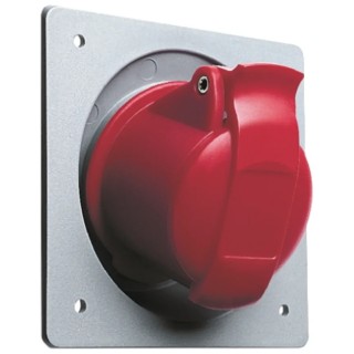 Amphenol Industrial Panel Mount Industrial Power Connector 32A 415V 3P+N+PE IP44 Red Easy & Safe IP44